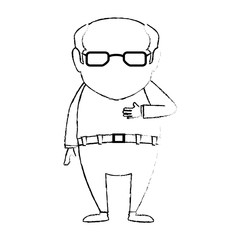 cute grandfather avatar character vector illustration design
