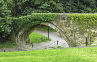 Alnwick Castle arch bridge -  in the English county of Northumberland, UK