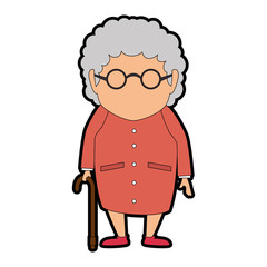 cute grandmother avatar character vector illustration design