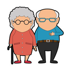 couple of grandparents avatars characters vector illustration design