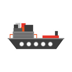 Freigther ship boat icon vector illustration graphic design