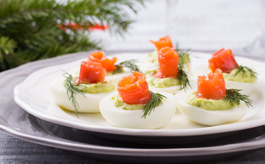 stuffed eggs with salmon