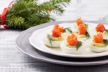 stuffed eggs with salmon