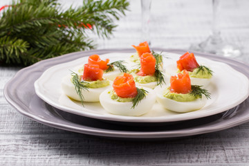 stuffed eggs with salmon
