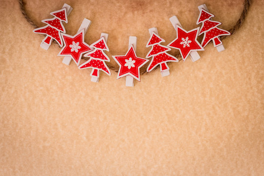 Christmas ornament on wooden background