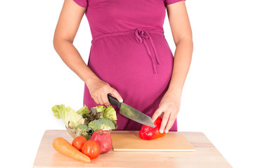 Pregnant women with vegetable