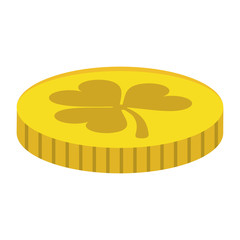 Coin with clover icon vector illustration graphic design