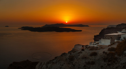 Obraz premium Santorini Island at sunset - Greece 