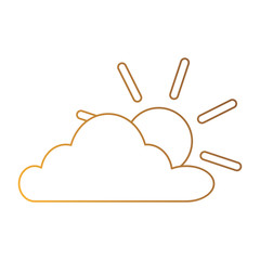cloud sky with sun vector illustration design