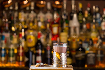 Vintage glass with an alcohol cocktail