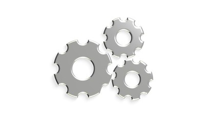 High Tech Gears Teamwork. 3D Render Illustration