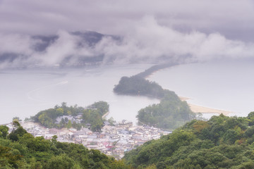 Amanohashidate Sandbar viewpoint, Miyazu Bay, Kyoto Prefecture,Japan. 