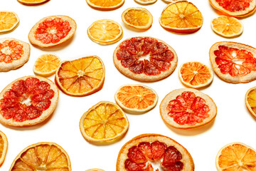 dried citrus fruit isolated on white