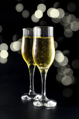 Champagne and christmas decor