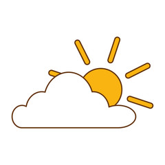 cloud sky with sun vector illustration design