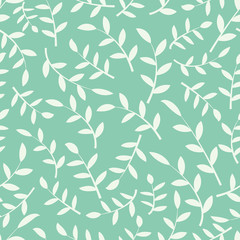 Seamless turquoise abstract floral leaves background pattern vector