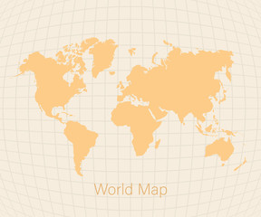 World map in vintage style, vector illustration