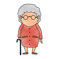 cute grandmother avatar character vector illustration design
