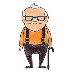 cute grandfather avatar character vector illustration design