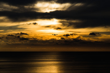 Sunrise landscape from Ponza island in the Mediterranean sea