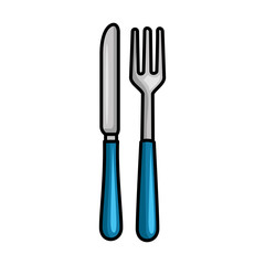 fork and knife cutlery icon vector illustration design
