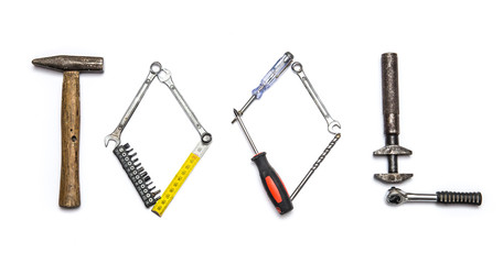 Tools isolated on white background.