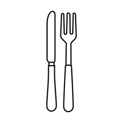 fork and knife cutlery icon vector illustration design