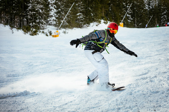 Snowboarder In Action