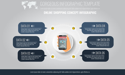 Obraz premium Vector elements for infographic. Template for diagram, graph, presentation and chart with Business concept and with 6 options.