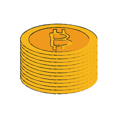 Bitcoins virtual money exchange icon vector illustration graphic design