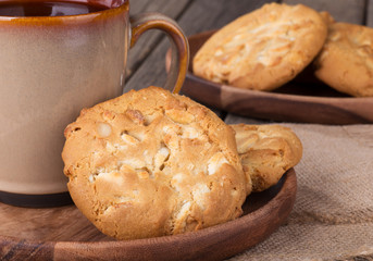 Closeup of White Chocolate Chip Macadamia Nut Cookies