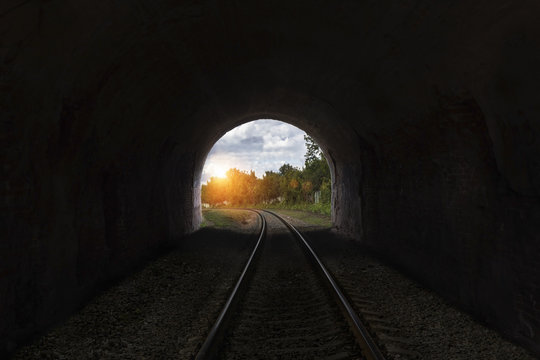 Fototapeta Old railway tunnel