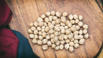 Chickpeas On A Wooden Surface