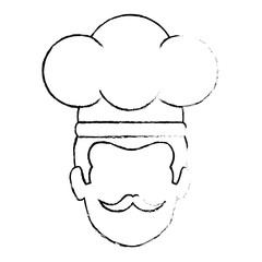 chef head avatar character vector illustration design