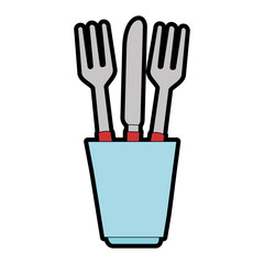 glass with cutlery icon vector illustration design