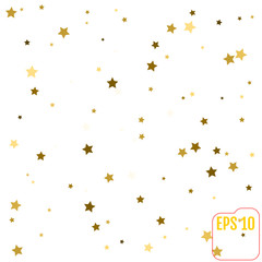 Obraz na płótnie Canvas Holiday background with little golden stars isolated on white