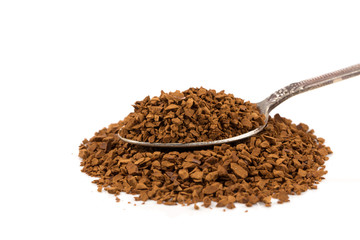 Pile of instant coffee grains