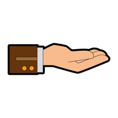 hand waiter receibed icon vector illustration design