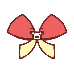 decorative bow icon over white background vector illustration