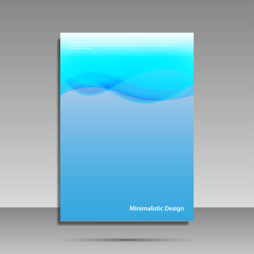Minimalist design. Blue. Brochure, cover, banner, flyer. The concept.
