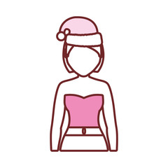 Obraz premium avatar woman with christmas hat icon over white background vector illustration