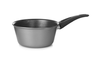 Saucepan on white background