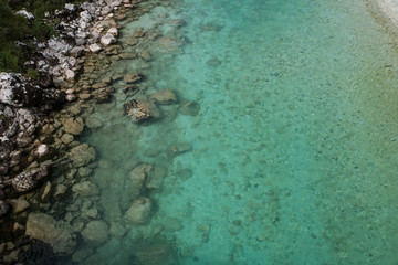high angle view on soca river