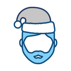 avatar man with christmas hat icon over white background colorful design  vector illustration