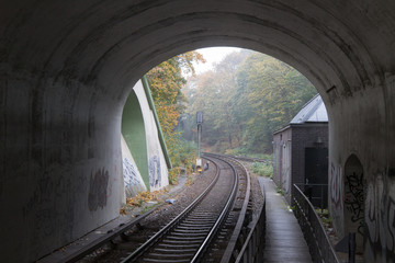 Fototapeta na wymiar A railroad tunnel in Berlin Pichelsberg