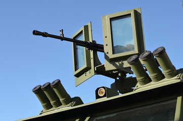 machine gun on roof armored car