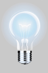 realistic lamp with a bright light on an isolated background. Vector illustration . Addison's electric lamp