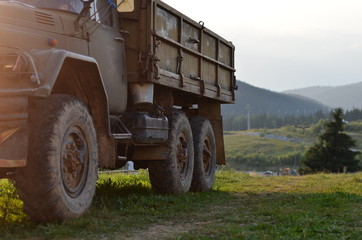 soviet truck in mountains