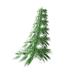 Fractal Christmas tree. Isolated on white.