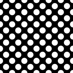 White circles on a black background seamless pattern